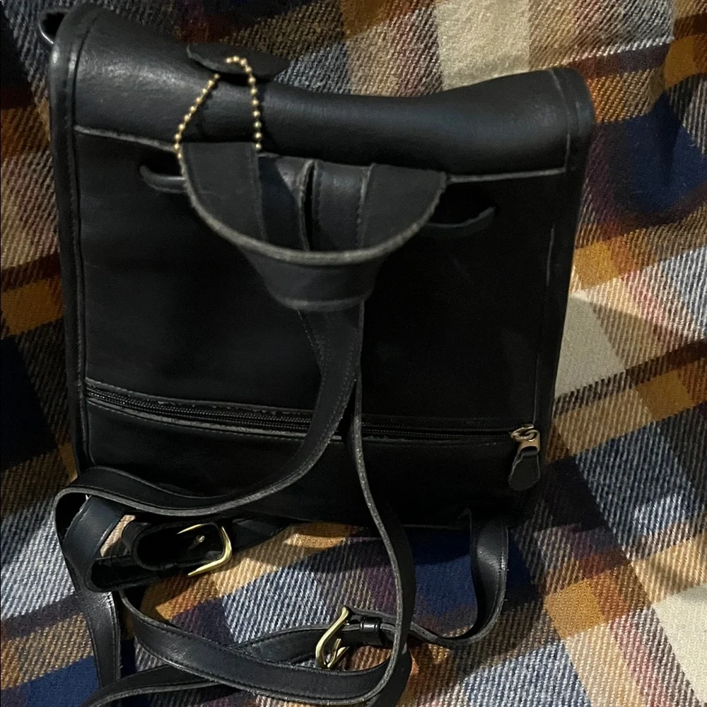 Coach Black Leather Backpack with Gold Hardware - Picture 5 of 10